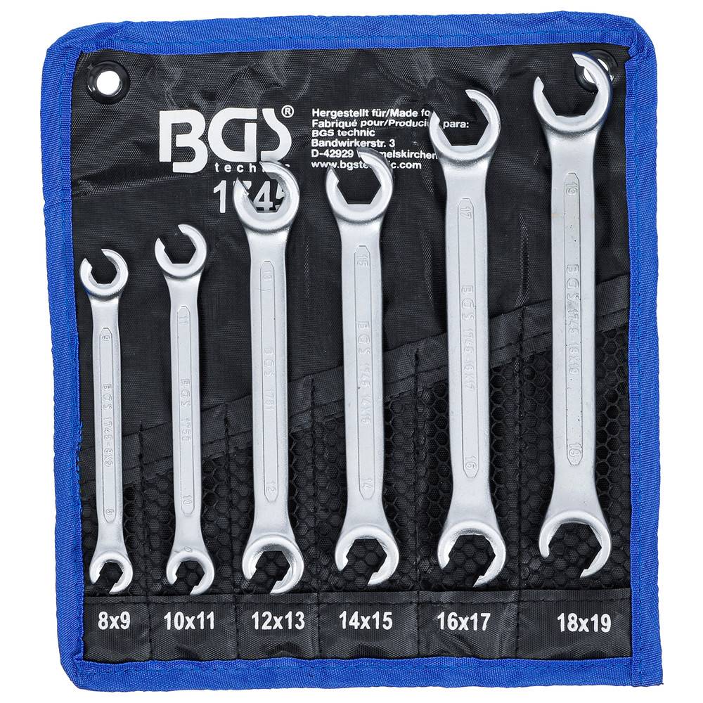 BGS Offener Doppelringschlüssel-Satz, 6-teilig, 8-19 mm