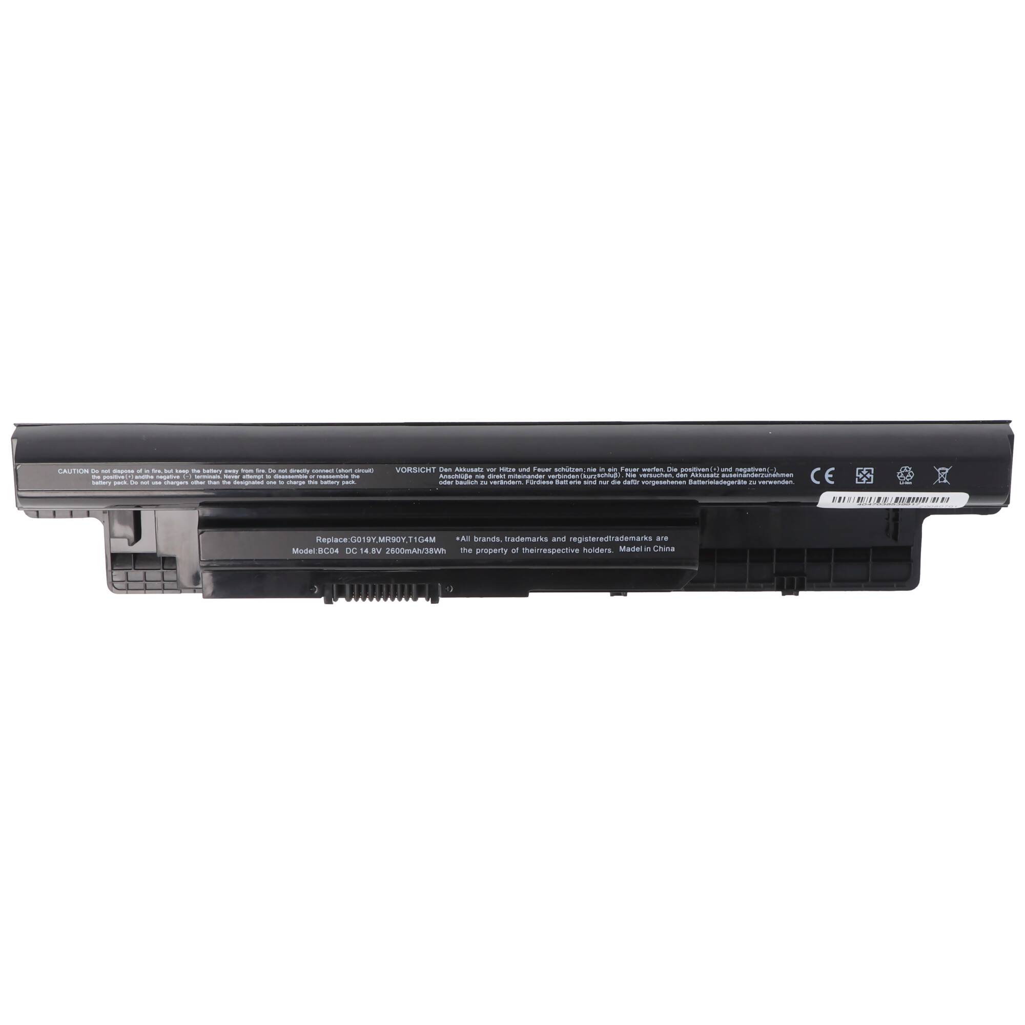 Akku passend für Dell Latitude 3540 Series, Li-ion, 14,8V, 2600mAh, 38,5Wh, black