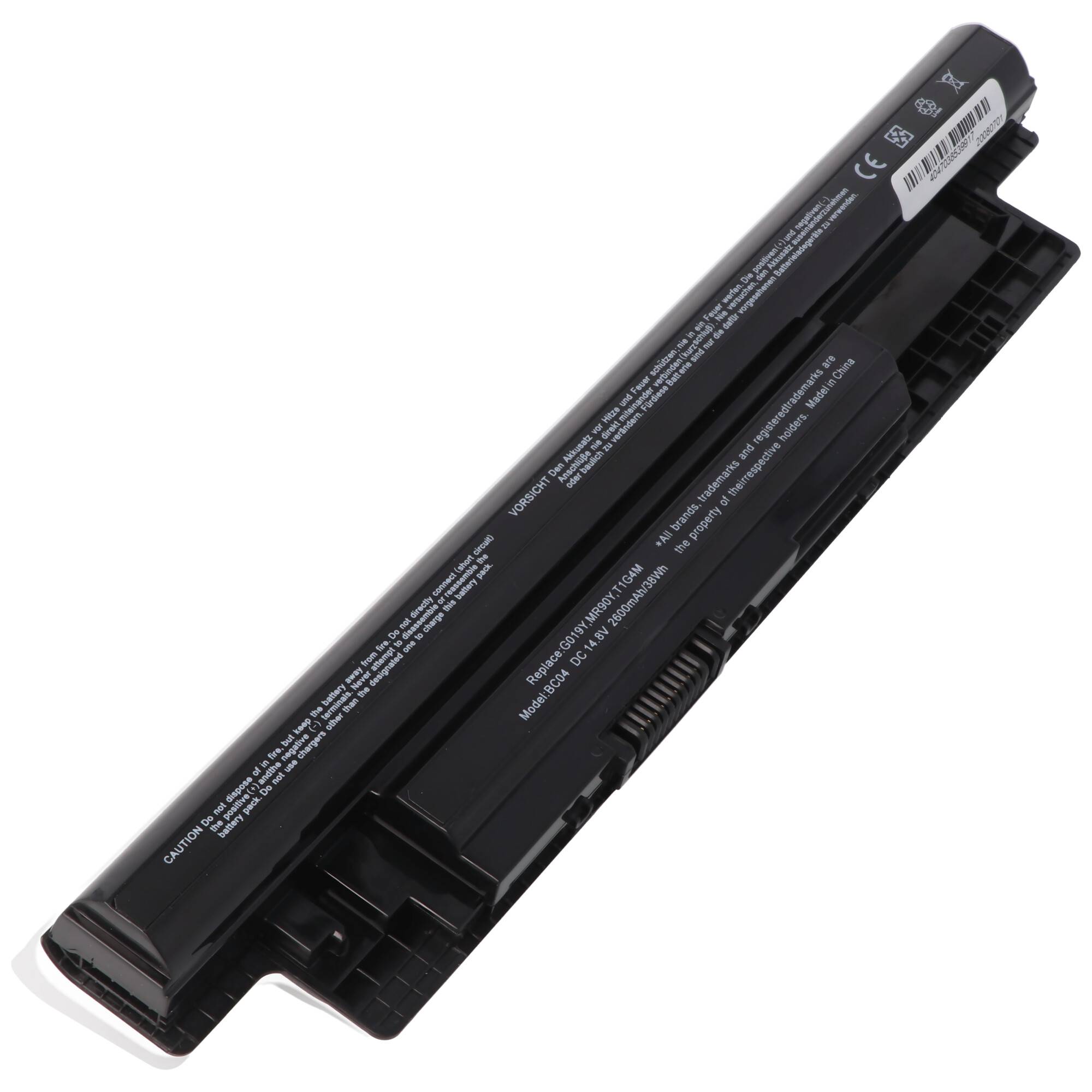 Akku passend für Dell Latitude 3540 Series, Li-ion, 14,8V, 2600mAh, 38,5Wh, black