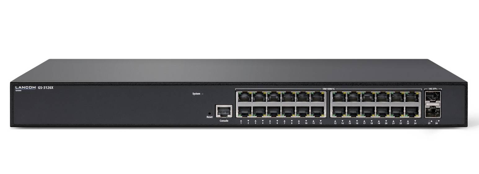 LANCOM GS-3126X - Switch - L3 Lite - managed - 24 x 10/100/1000 + 2 x 10 Gigabit SFP+ (Uplink)