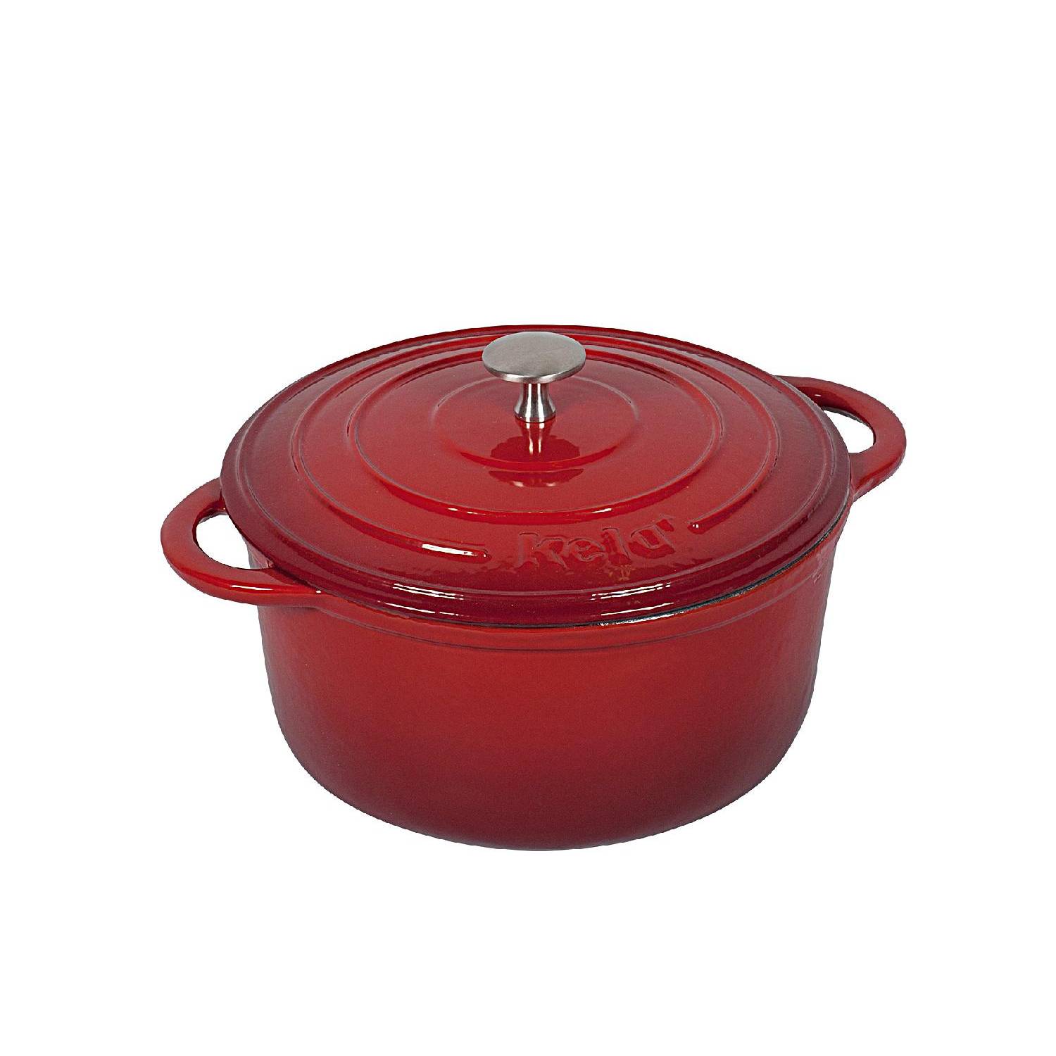 kela 11941 Bräter "Calido" Gusseisen, 4 l ø 24 cm, H 11,5 cm, rot