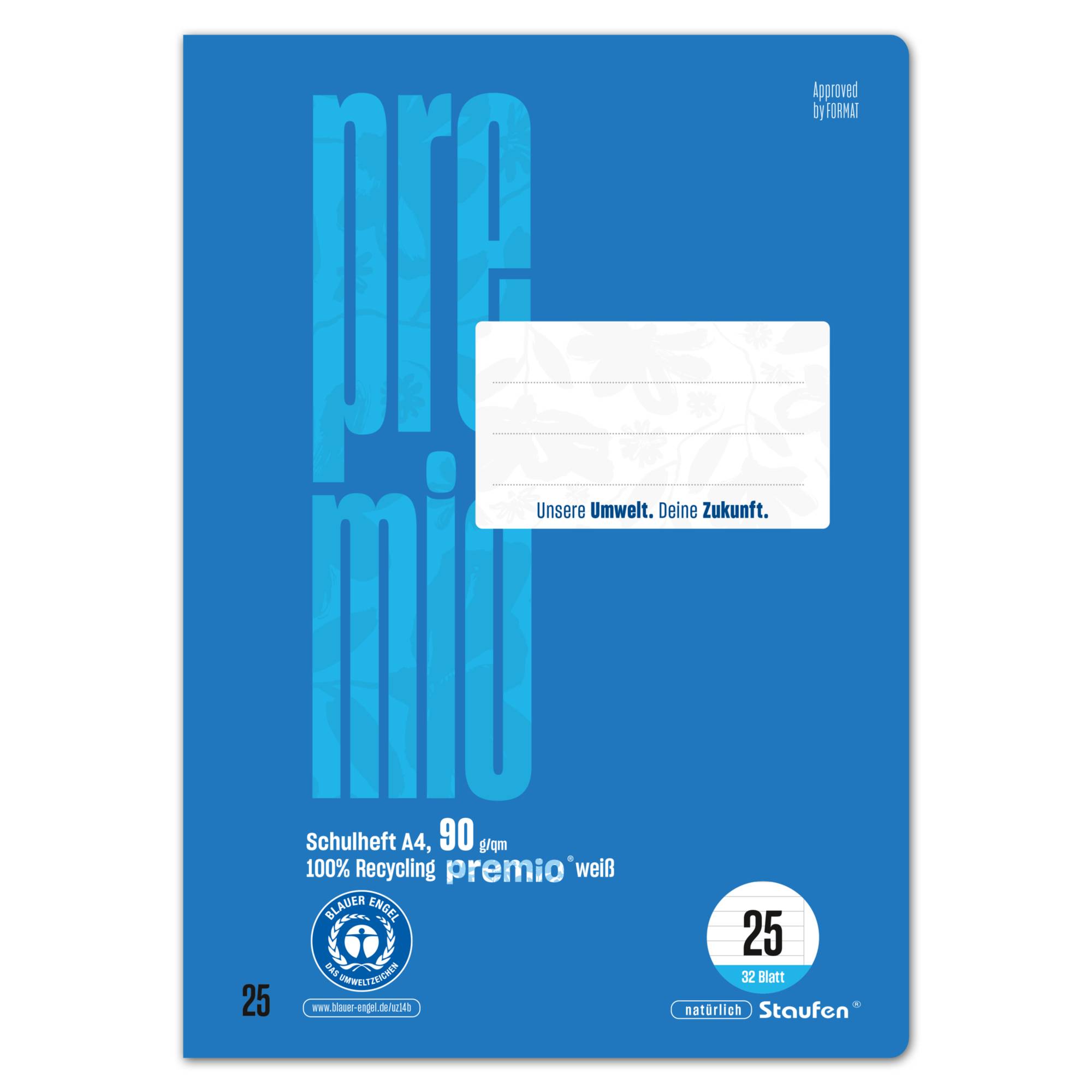 Staufen Schulheft Premio 040784025 A4 90g 32Bl Lin25 lin