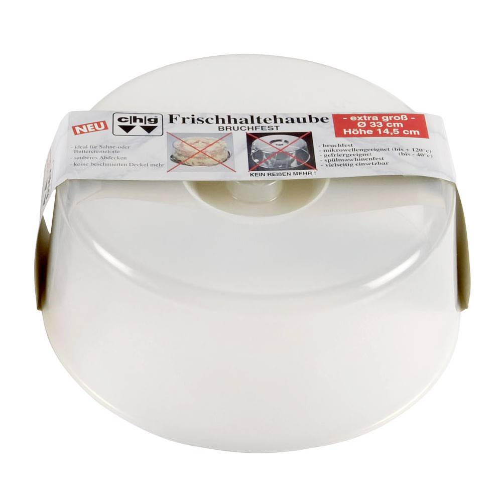 chg 3213-05 Ersatzhaube für Tortenplatten, bruchfest, extra groß, 14,5 x Ø 33 cm, transparent