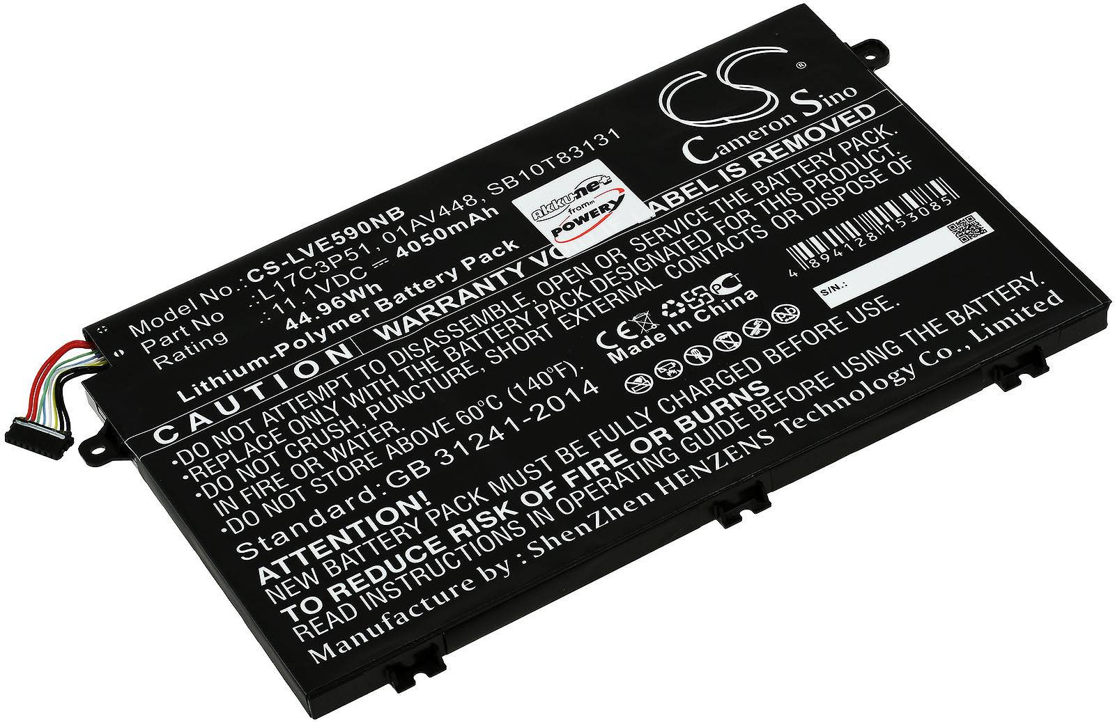 Powery Akku für Laptop Lenovo ThinkPad E15, 11,1V, Li-Polymer