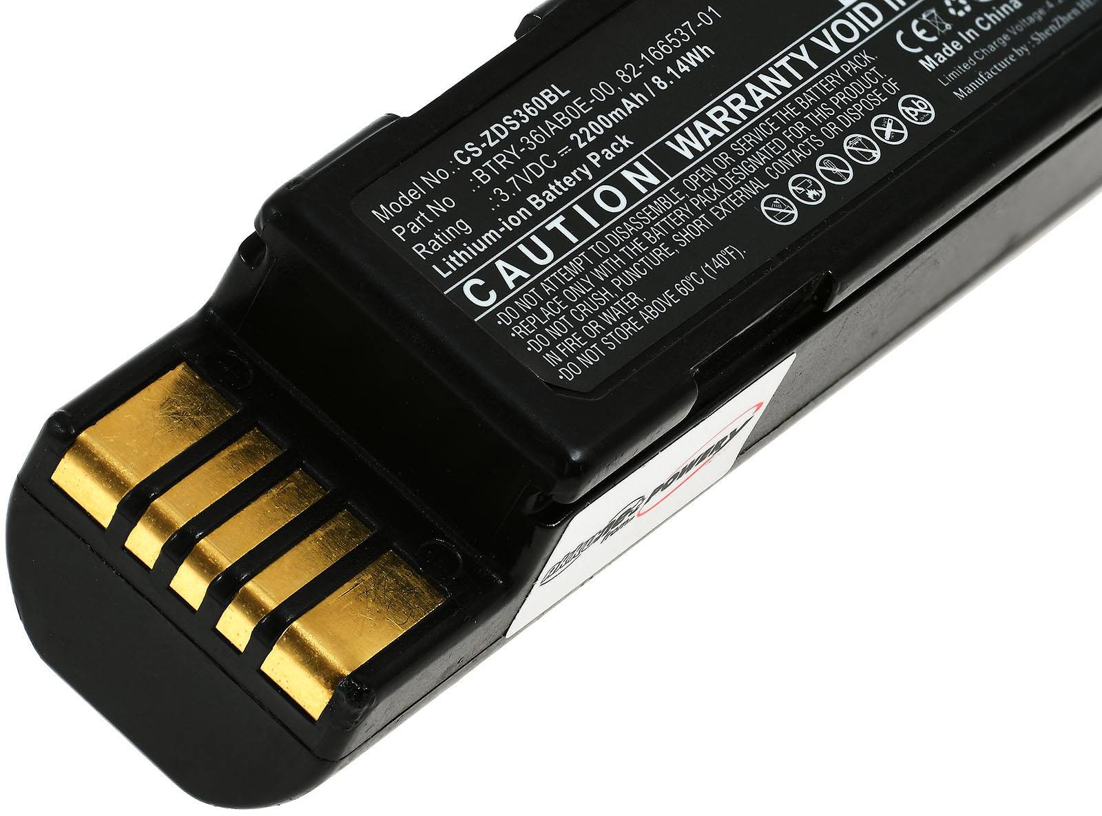 Powery Akku für Barcode Scanner Zebra DS3678, DS3600, 3,7V, Li-Ion