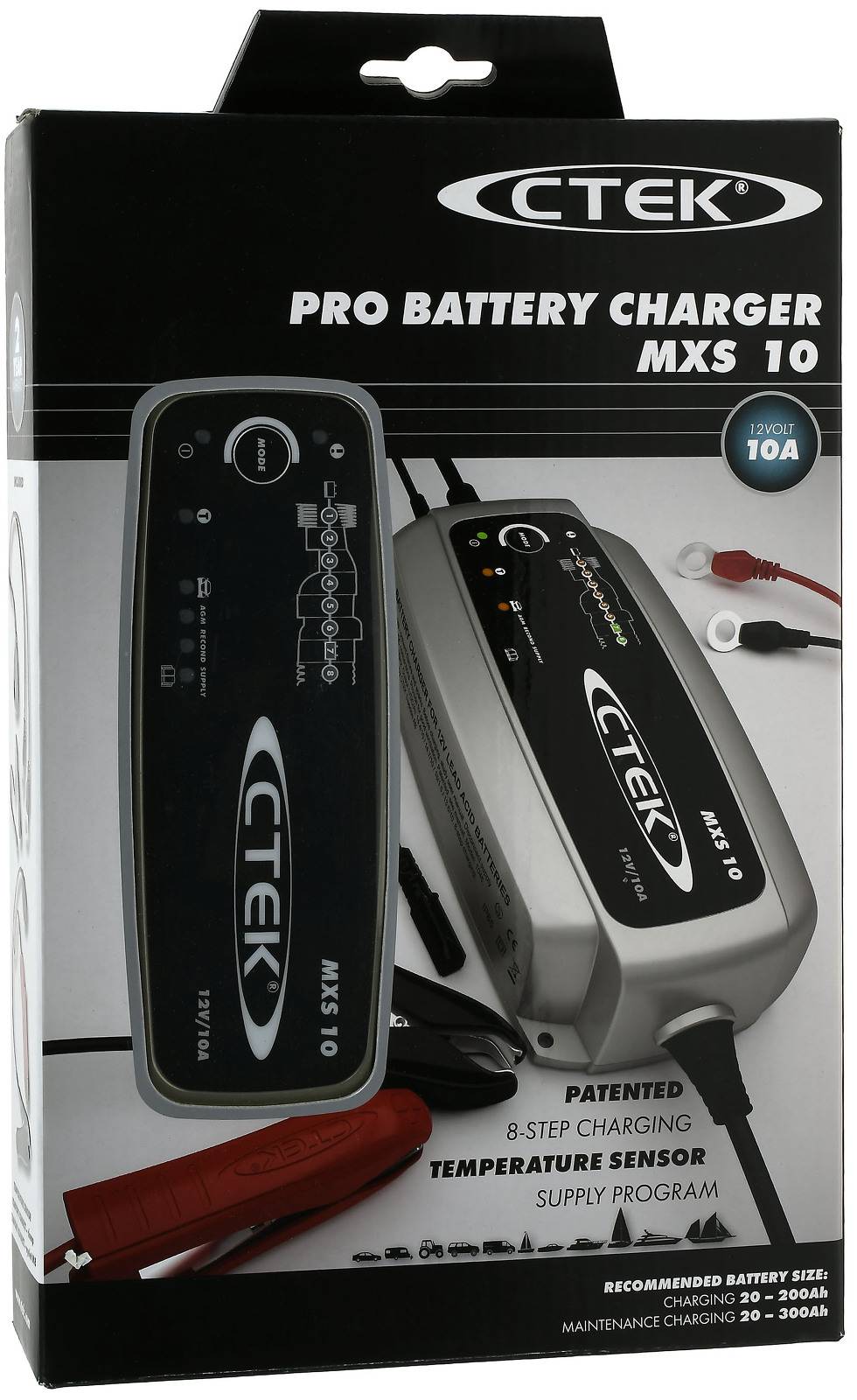 CTEK MXS 10 Batterie-Ladegerät, vollautomatisch u.a. für Auto, Caravan, Boot 12V 10A EU, 12V