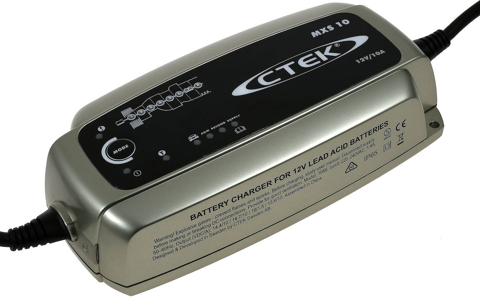 CTEK MXS 10 Batterie-Ladegerät, vollautomatisch u.a. für Auto, Caravan, Boot 12V 10A EU, 12V