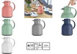 emsa Isolierkanne SAMBA WAVE, 1,0 Liter, minze mit hochwertigem Glas-Isolierkolben, 100% dicht,