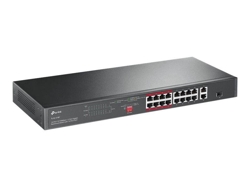 TP-Link JetStream TL-SL1218P - V1 - Switch - unmanaged - 16 x 10/100 (PoE+)
