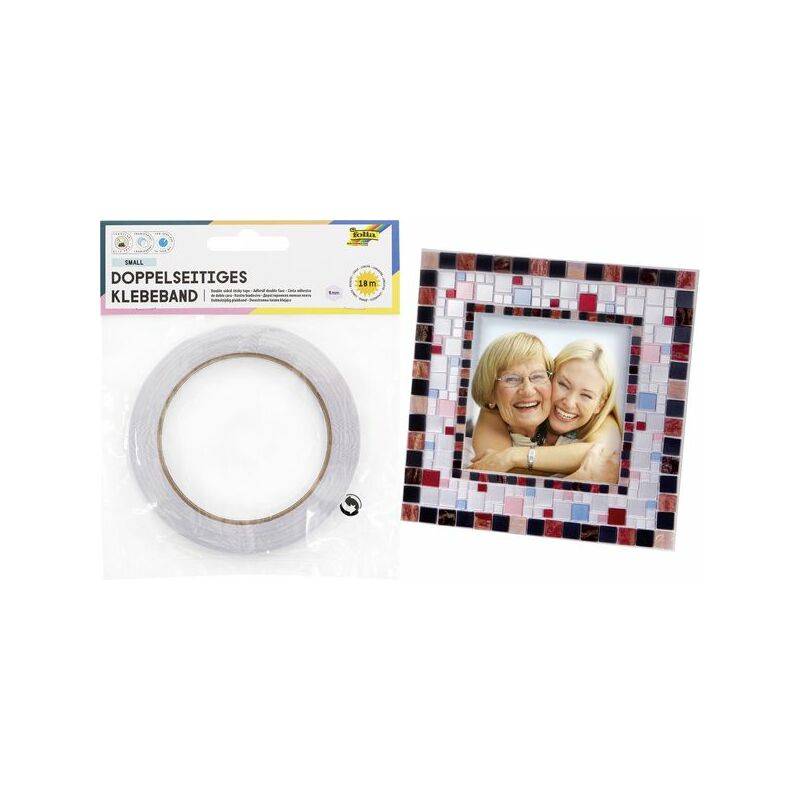 folia Doppelseitiges Klebeband, 10 mm x 18 m, transparent