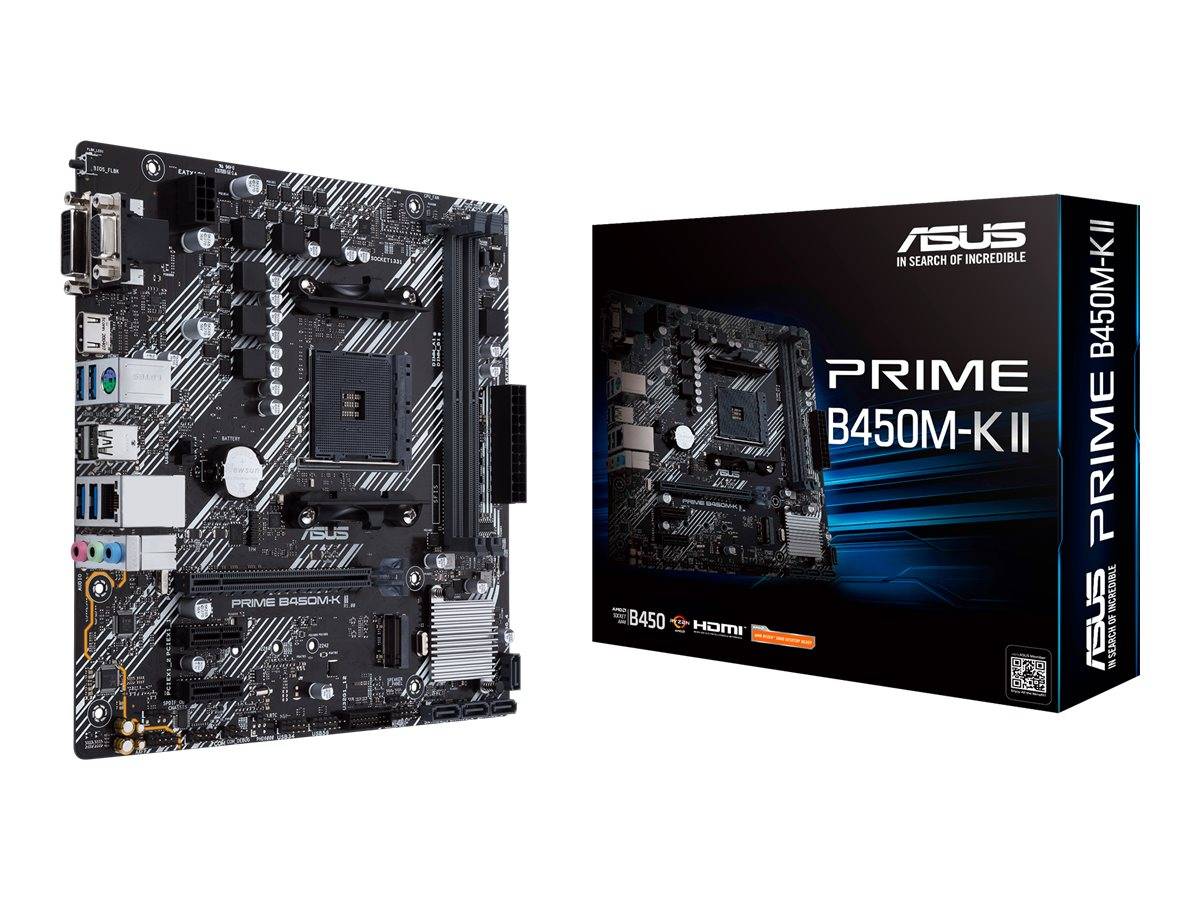 ASUS PRIME B450M-K II - Motherboard - micro ATX - Socket AM4 - AMD B450 Chipsatz - USB 3.2 Gen 1 - Gigabit LAN - Onboard