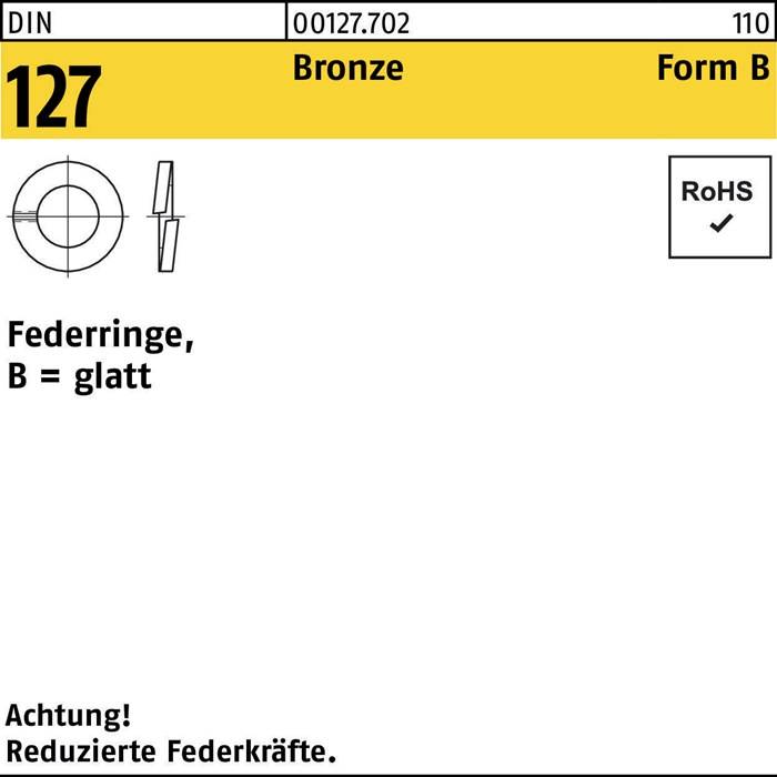 Ring, Material: Bronze, Größe: 110, Typ: Form B, Oberfläche: glatt, reduzierte Federkräfte. RoHS-konform. Warnung: Reduzierte Federkräfte.