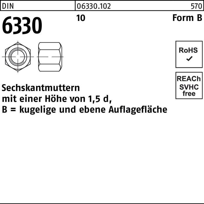 Sechskantschraube mit konischer und flacher Oberfläche, Größe 1,5 d. Entspricht RoHS und REACH. Artikelnummer: 0630.102.
