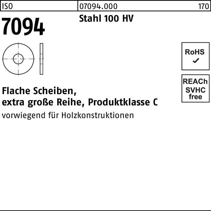 Flache Scheiben, extra große Reihe, Produktklasse C, vorwiegend für Holzkonstruktionen