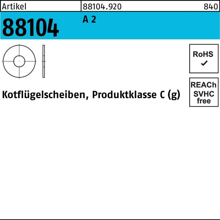 Kotflügelscheibe R 88104 8,4x40x1,5 A 2 100 Stück