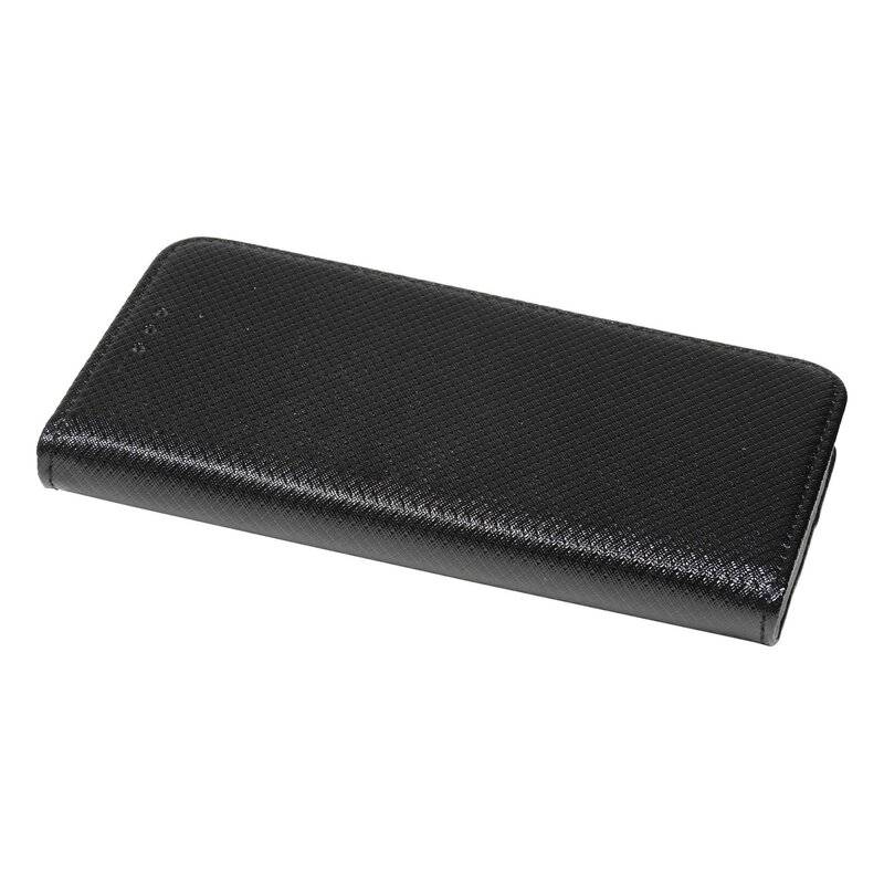 Buch Tasche "Smart" für iPhone 12 Handy Hülle Etui Brieftasche Schutzhülle mit Standfunktion, Kartenfach Schwarz