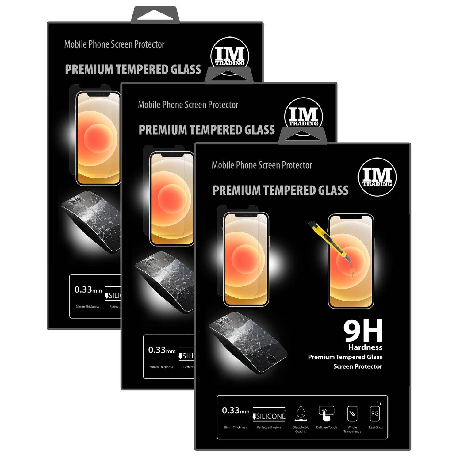 cofi1453 3X Schutz Schutz Glas 9H Tempered Glass Display Schutz Folie Display Glas Protector für iPhone 12