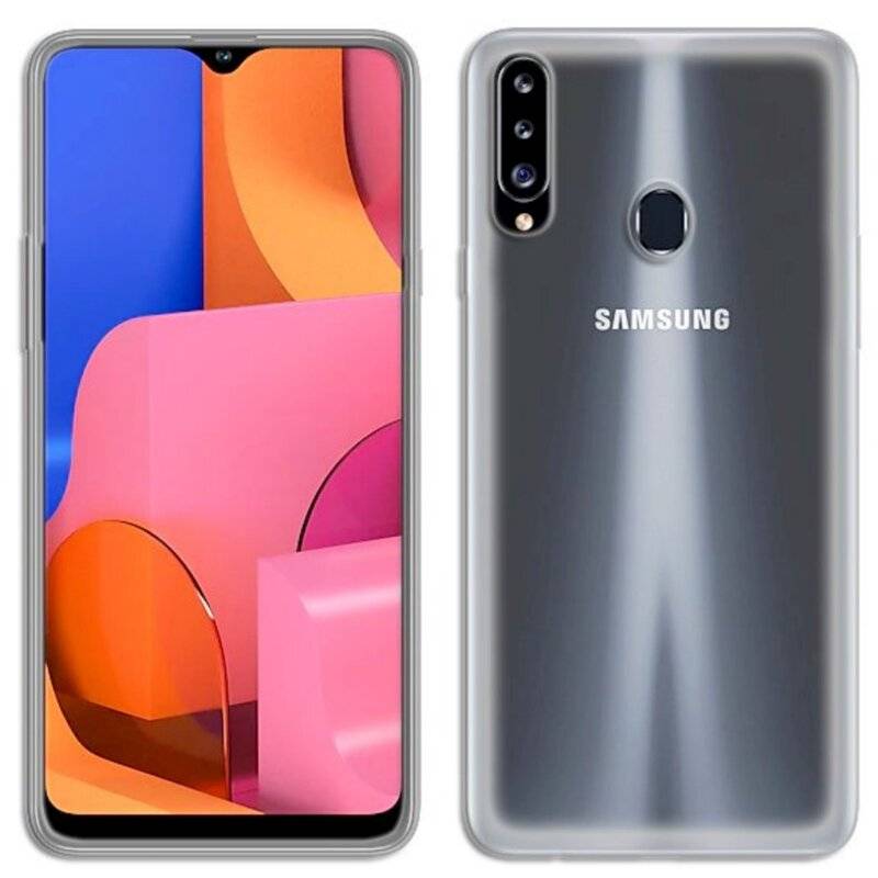 Silikon Hülle Basic für Samsung Galaxy A20S (A207F) Case TPU Soft Handy Cover Schutz Transparent