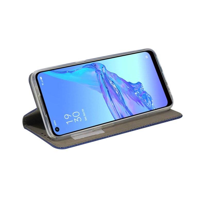 Buch Tasche "Smart" für OPPO A53 Handy Hülle Etui Brieftasche Schutzhülle mit Standfunktion, Kartenfach Blau