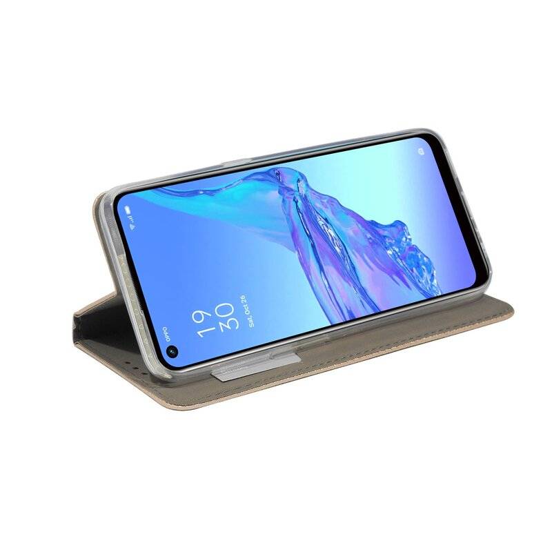 Buch Tasche "Smart" für OPPO A53 Handy Hülle Etui Brieftasche Schutzhülle mit Standfunktion, Kartenfach Gold