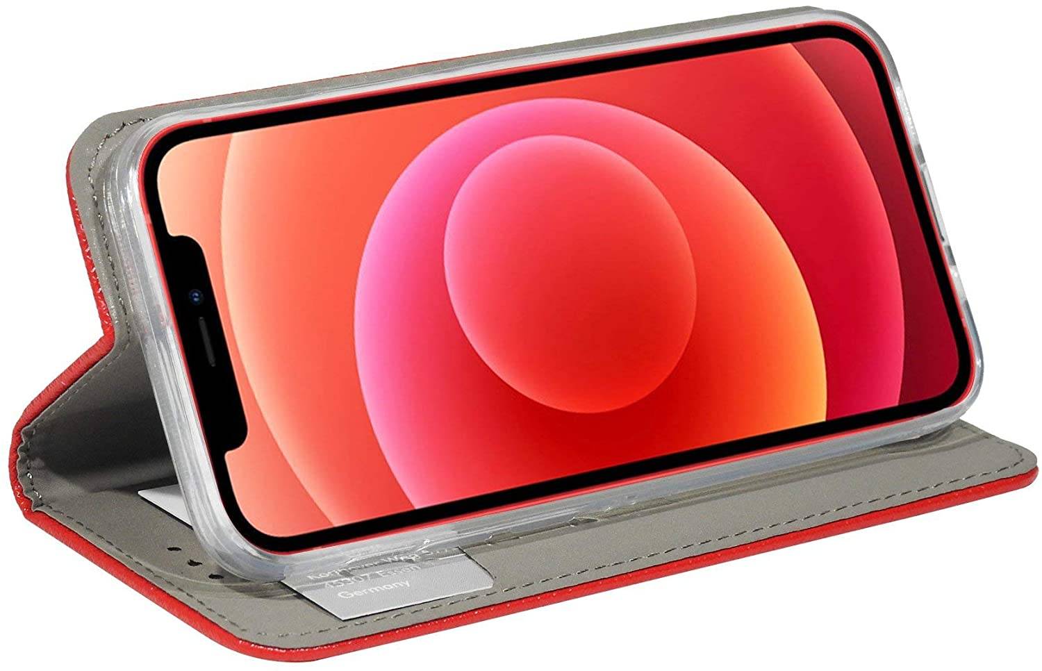 Buch Tasche "Smart" für iPhone 12 Pro Max Handy Hülle Etui Brieftasche Schutzhülle mit Standfunktion, Kartenfach Rot