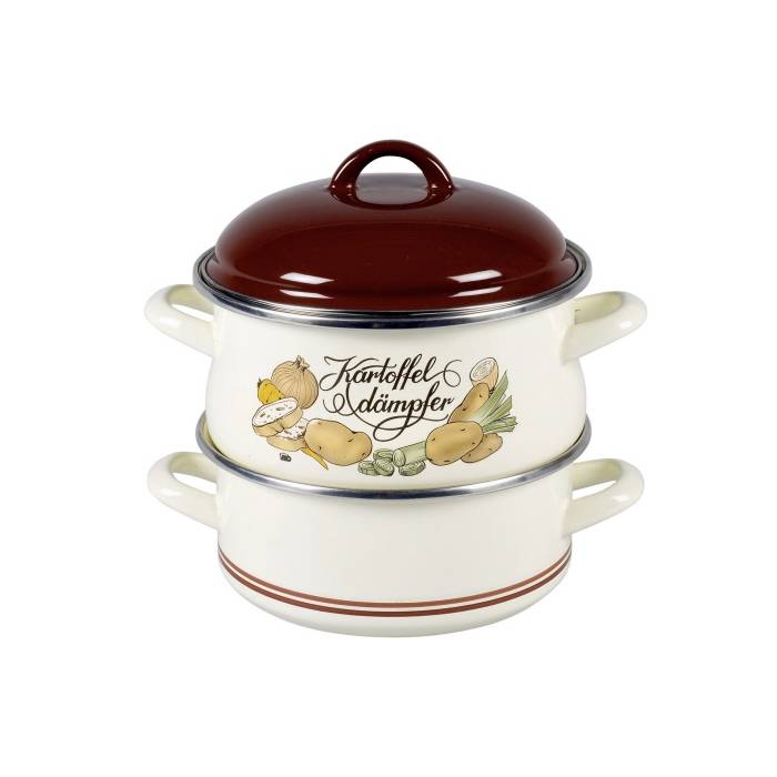 ELO 99918 Kartoffeldämpfer Emaille 18cm, beige/braun