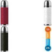 emsa Isolierflasche SENATOR, 0,50 Liter, Manschette schwarz hochwertiger, vakuumisolierter Edelstahlkolben