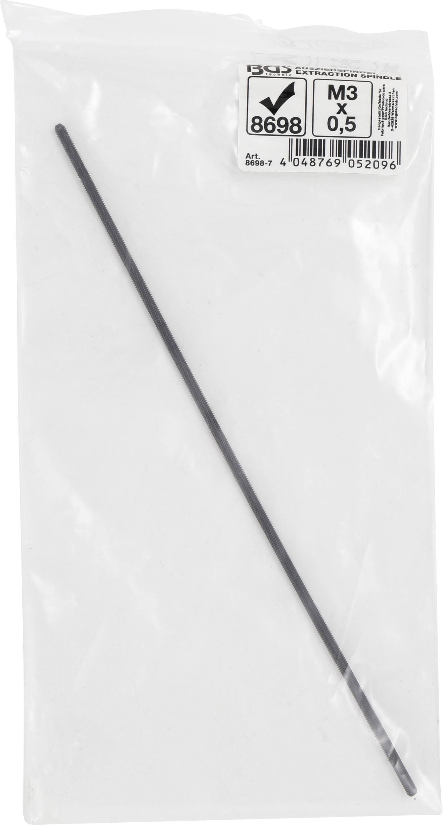 BGS technic Ausziehspindel | fr Art. 8698 | M3 x 0,5 x 100 mm