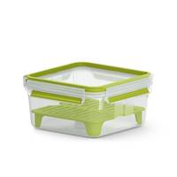 EMSA Sandwichbox Clip & Go XL 1,3l, Brotdose, Erwachsener, Grün, Transparent, Einfarbig, Quadratisch, Deutschland