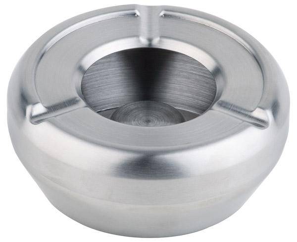 APS Aschenbecher Ascher rund Ø 9,8 cm Edelstahl matt poliert stapelbar