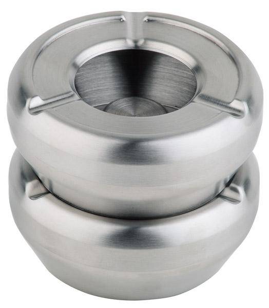 APS Aschenbecher Ascher rund Ø 9,8 cm Edelstahl matt poliert stapelbar