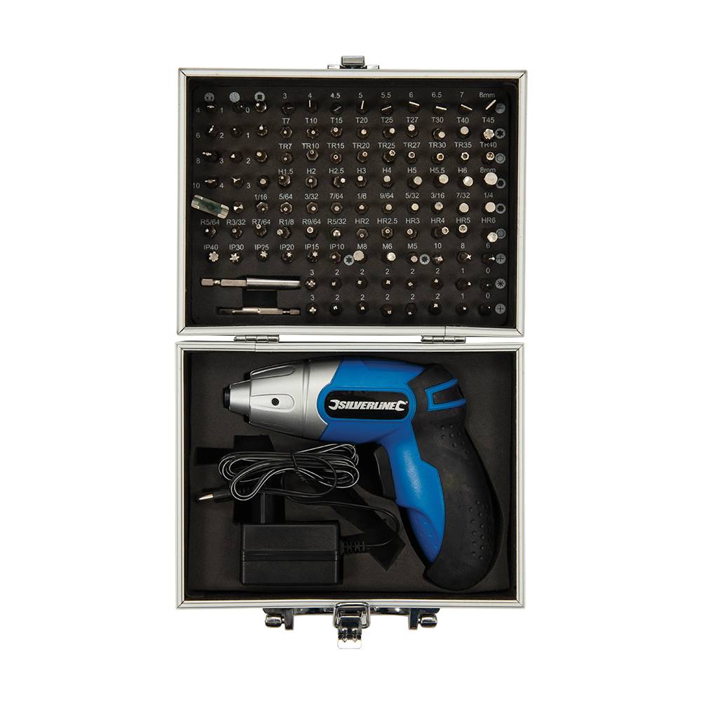 Akku Schraubendreher 3,6 V mit Zubehör Set 104-tlg. in Metallkoffer