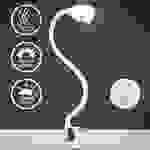 B.K.Licht LED Klemmleuchte Leselampe Flexibel Tischlampe Bettlicht Flexarm Weiß 5W GU10
