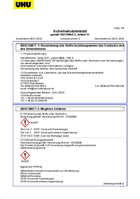 UHU Turbo Fix LIQUID METALL 10g