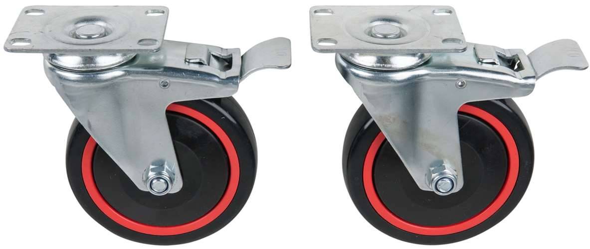 KS Tools 826.9505 RACINGline Lenkrollensatz, mit Roll- und Drehbremse, inkl. Sch