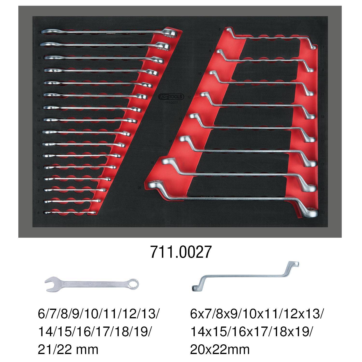 KS TOOLS Schlssel-Satz, 24-tlg in 1/1 Systemeinlage