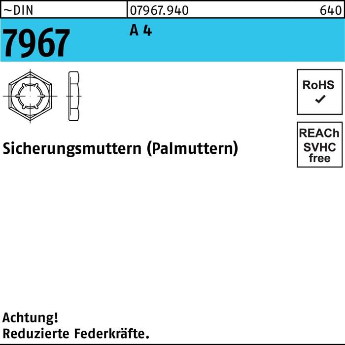Sicherungsmutter DIN 7967 M24 A 4 50 Stück