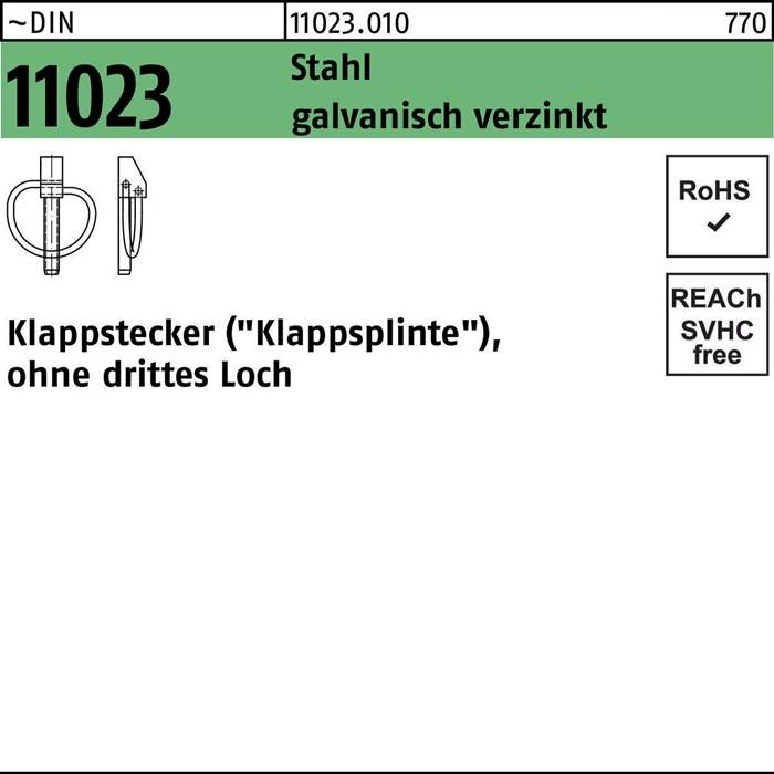 Klappstecker DIN 11023 4,5x 42 Stahl galv.verz. 50 Stück