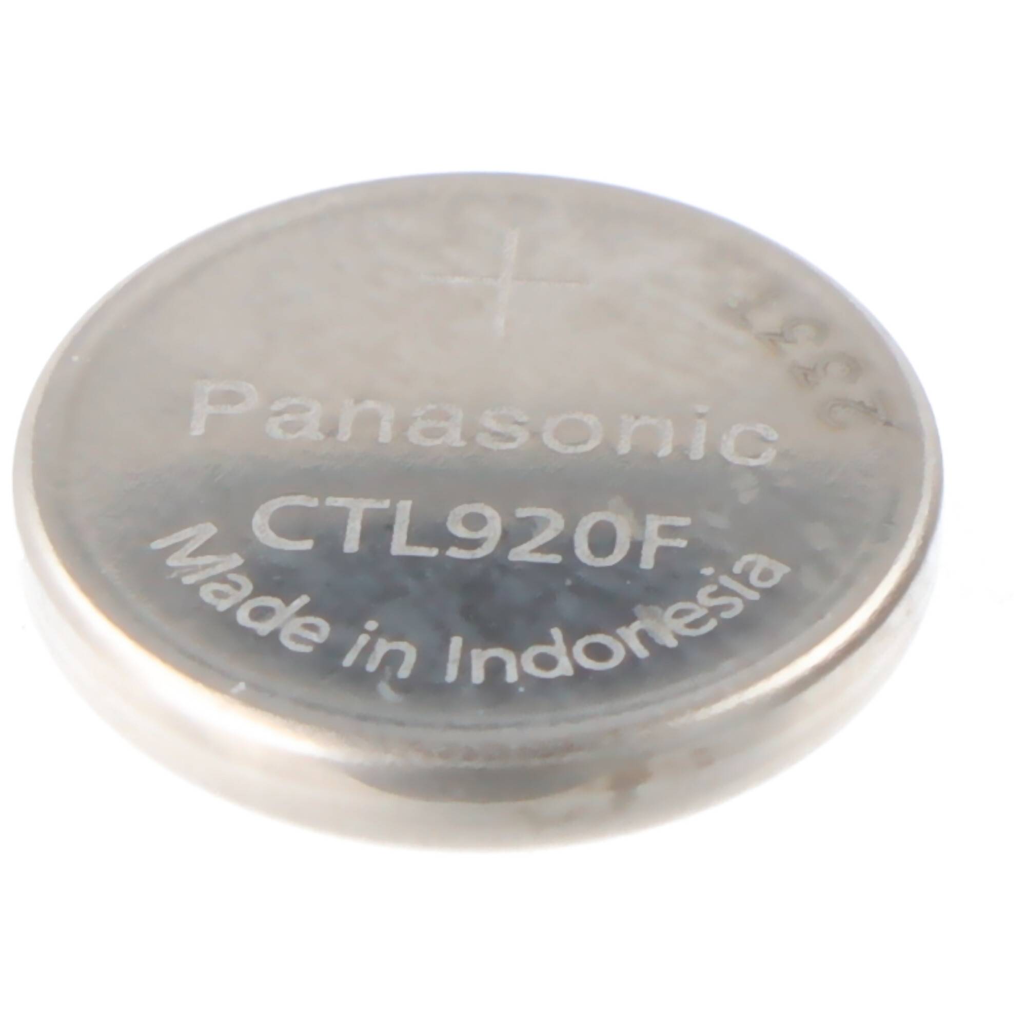 Eine Panasonic CTL920F Knopfzellenbatterie mit der Aufschrift 