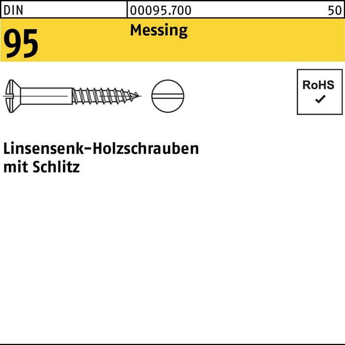 Holzschraube DIN 95 LIKO Schlitz 4x 60 Messing 200 Stück