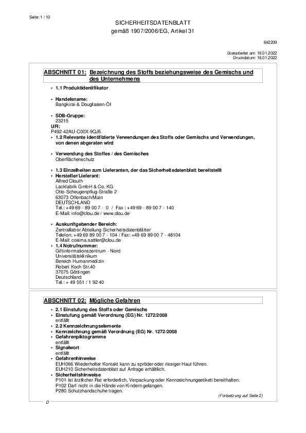 Bangkirai-/Douglasienöl naturgetönt 2,5l Dose CLOU