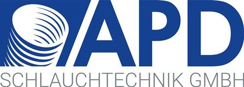 Logo mit der Darstellung 'Apt Tech Technology' mit stilisierten Buchstaben in Blau und Grau.