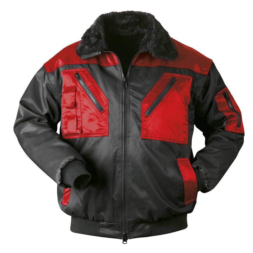 LEVANGER Pilot-Jacke NORWAY Tex-Protector, Schwarz/Rot, Gr.S
