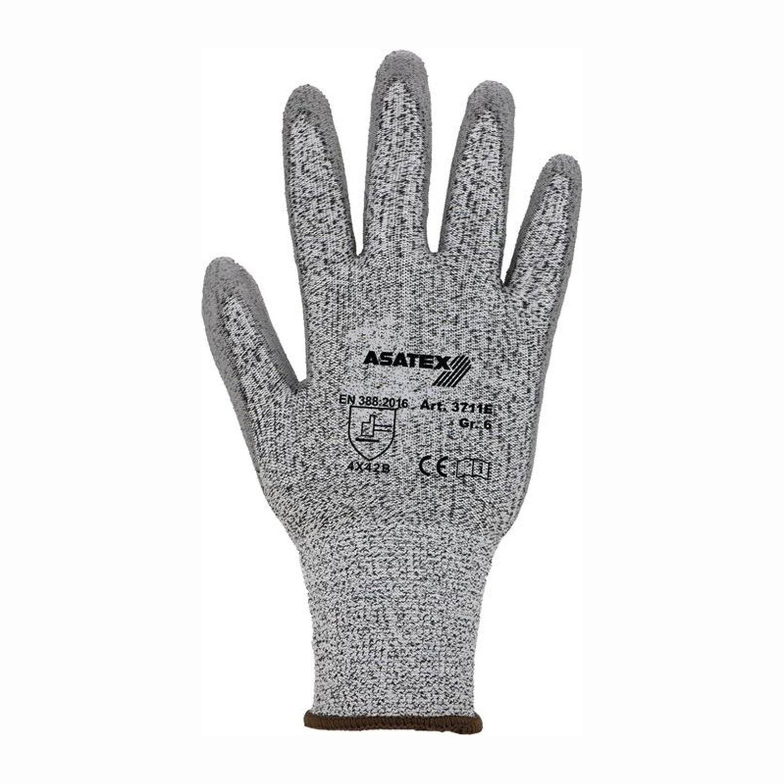 ASATEX Schnittschutzhandschuhe grau / grau Schnittschutzlevel B Gr. 11 - 3711E/11