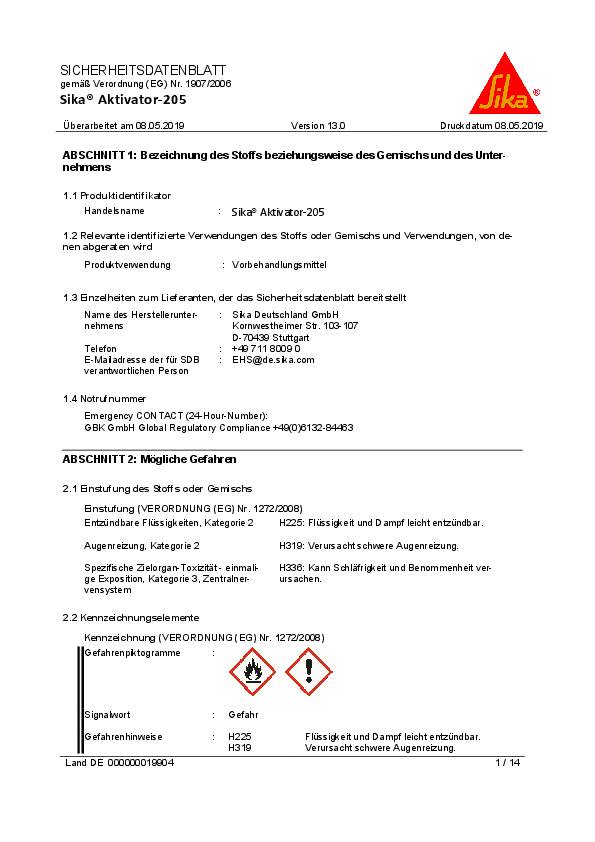 Sika Aktivator-205 1L