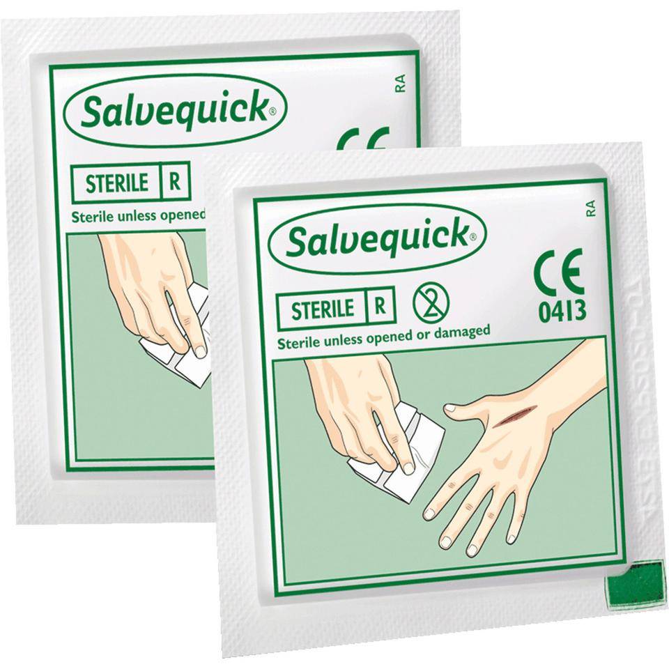 Salvequick® Wundreinigungstücher, 40 Tücher im Spenderkarton, 110x120mm