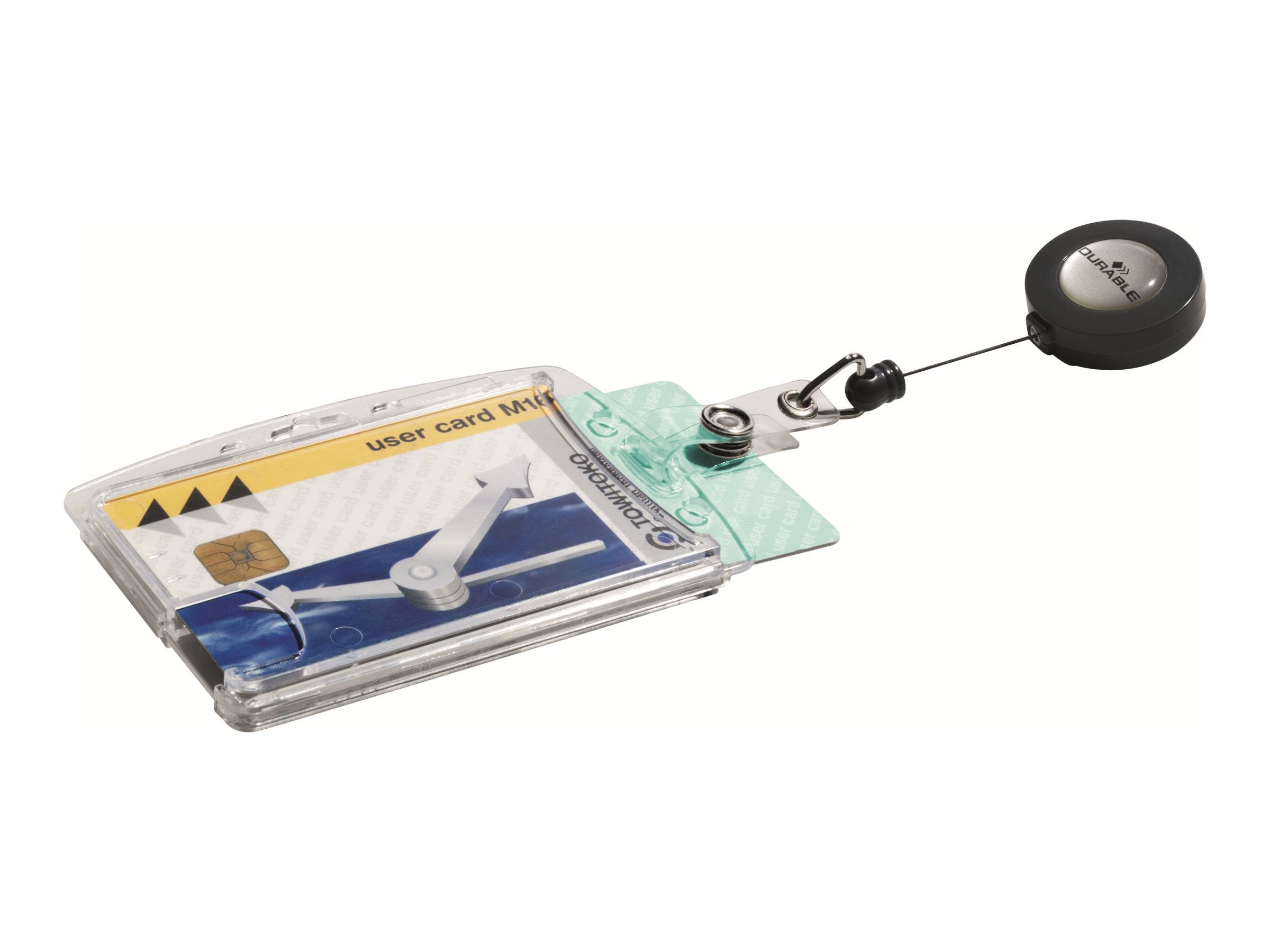 DURABLE - Kartenhalter - für 54 x 85 mm - Clip - durchsichtig (Packung mit 10)