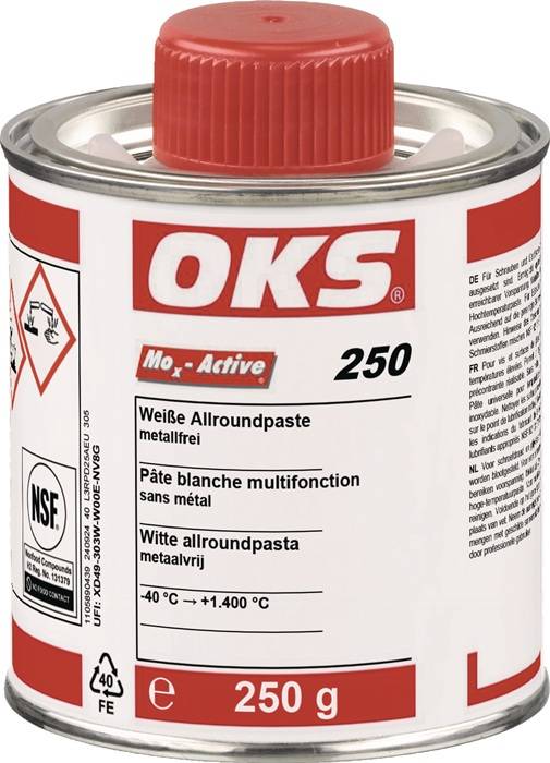 Weiße Allroundpaste OKS 250 weiß 250g Pinseldose OKS