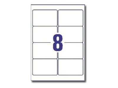 AVERY ZWECKFORM - Avery L4745REV - Entfernbarer Klebstoff - weiß - 63.5 x 96 mm 200 Stck. (25 Bogen x 8)