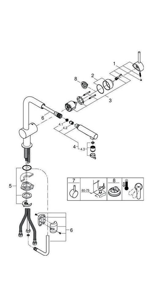 GROHE Einhand-Spültischbatterie MINTA 1/2Zoll L-Auslauf chr chrom